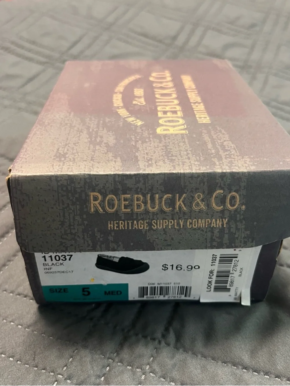 Cute black Roebuck & Co. baby loafers
